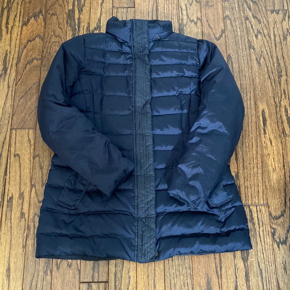 Lands End Down Navy Puffer Coat